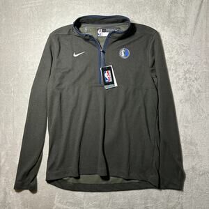 Dallas Mavericks Pullover Quarter Zip Large Black NBA Team Issue Dri-FIT Nike